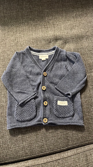 Newbie tummansininen vauvan neuletakki, koko 56