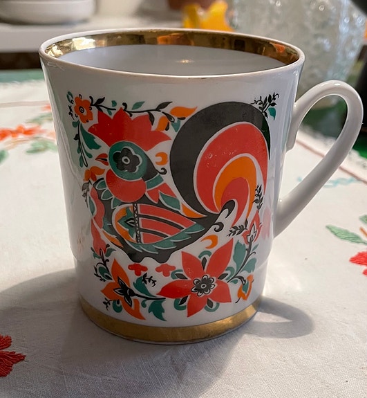 Lomonosov punainen kukko muki