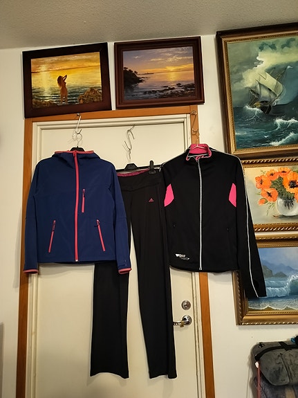 Adidas housut 36-38 woxo takki 158-164 softshell takki 150