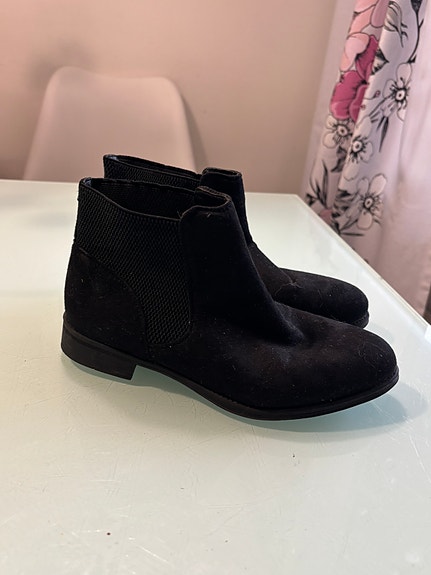 🖤 Naisten mustat mokkanahkatyyliset nilkkurit, koko 36