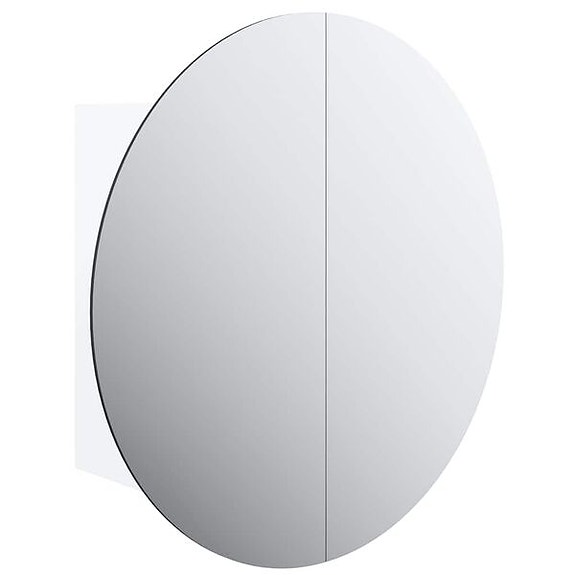vidaXL Kylpyhuoneen kaappi ja pyöreä peili LED-valot valk. 40x40x17,5(sku345579