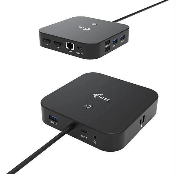 i-Tec C31DUALDPDOCKPD Musta 4K USB telakka+virtalähde