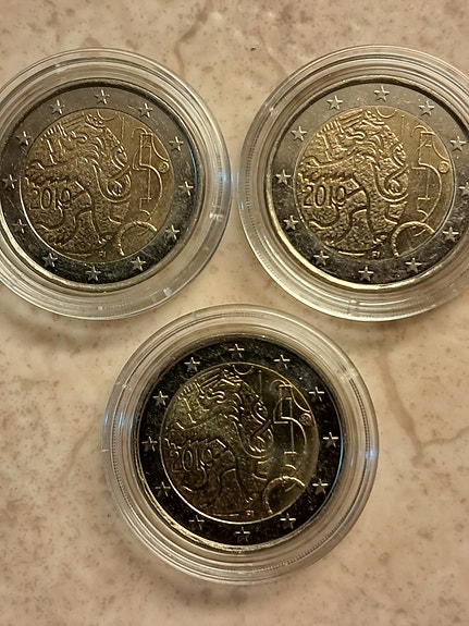 SUOMI 2010 2 €-Suomen raha 150 v. 3 kpl