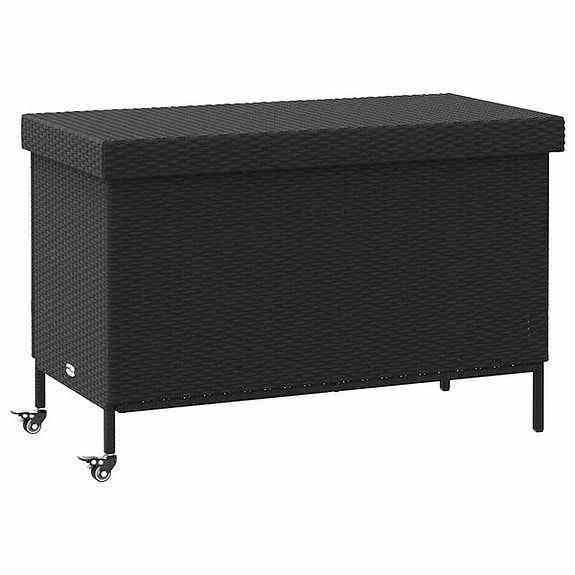 vidaXL Puutarhan säilytyslaatikko pyörillä musta 110x55x73 cm(sku4103826