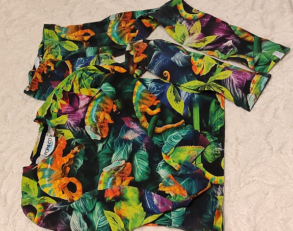 Pop & Co Helsinki lasten housut ja paita 128 unisex värikäs kuosi