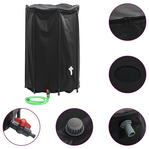 vidaXL Taitettava vesisäiliö hanalla 1000 l PVC(sku156001