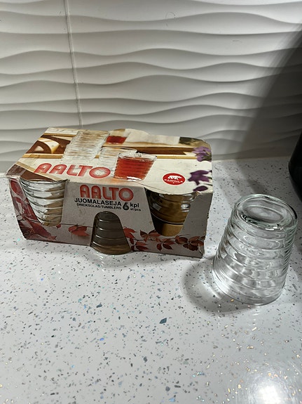 Karhula Aino Aalto lasit 5 kpl, bölgeblick, vintage