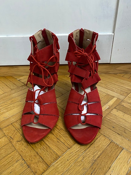 Loeffler Randall koko 39 punaiset Vera Cuoio korkokengät