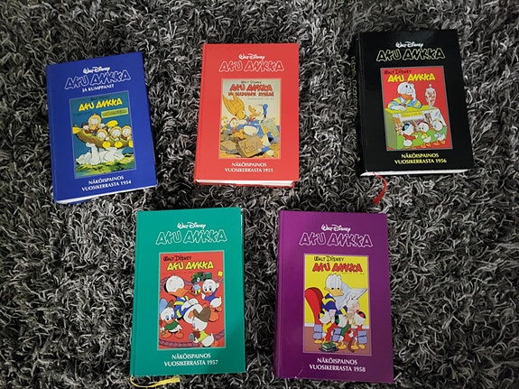 Aku ankka ja kumppanit näköispainos 1951-1952, 1954-1959, 1962 1. osa, 1964 1