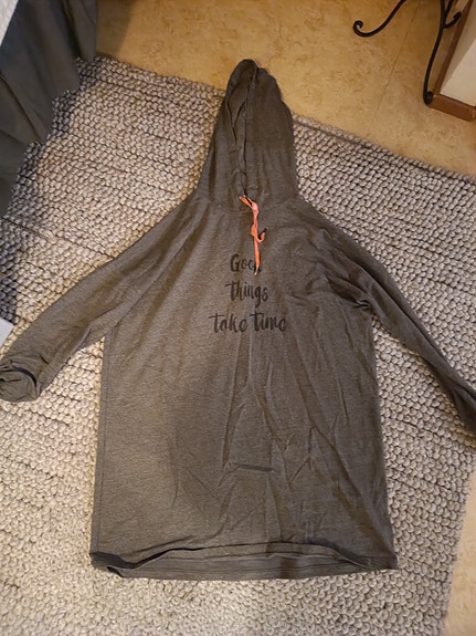 Harmaa pitkän mallinen huppari, XL