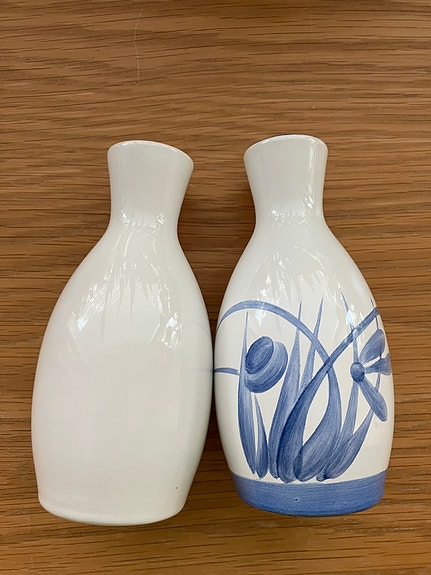 Sake pullo, pieni maljakko 2 kpl