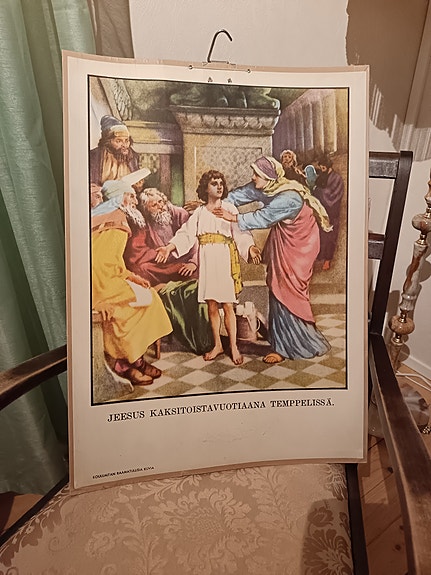 Opetustaulu Jeesus 12vuotiaana temppelissä