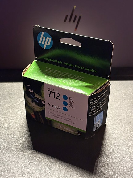 HP 712 3-pack Cyan mustepatruuna