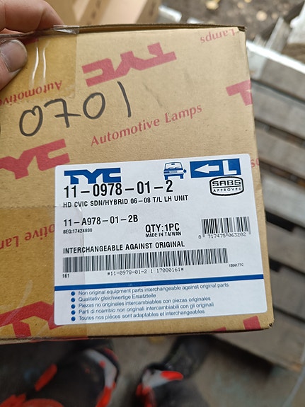 Honda civic 2006-2008 vasen takavalo