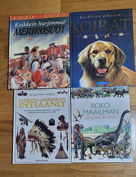 Lasten kuvatietokirjat Merirosvot, Koirat, Intiaanit