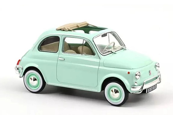 Pienoismalli Fiat 500L 1968, "Birthday gift" pastelli NOREV, 1:18