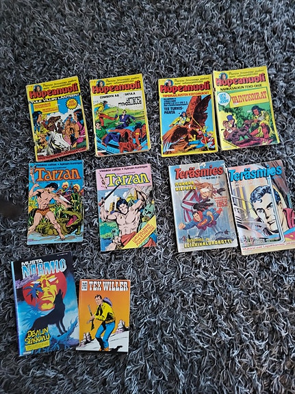 Sarjakuvia 1980 luvulta (Hopeanuoli, Tarzan teräsmies) 10 kpl