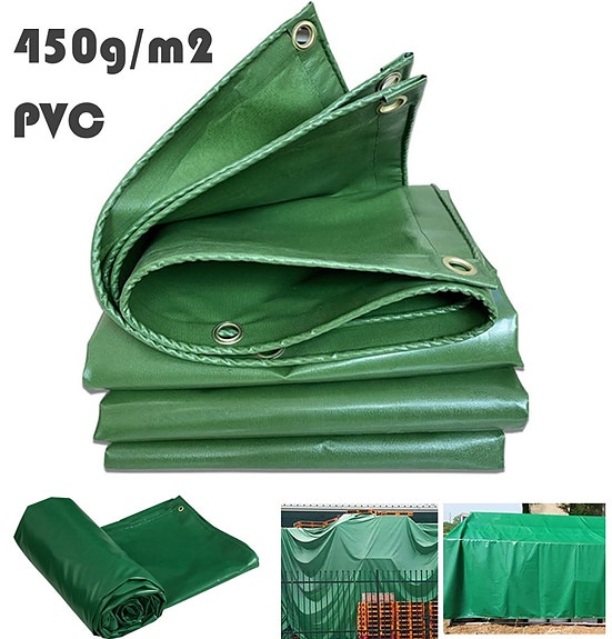 PVC-Pressu 3 x 5 m, 450 g/m² tummanvihreä