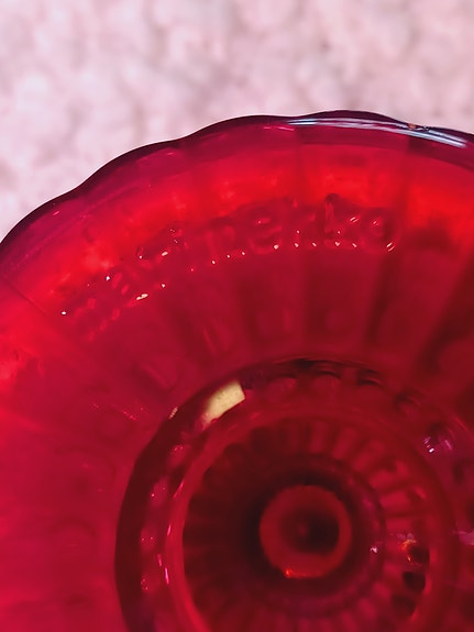 Iittala jalka-astia punainen lasi