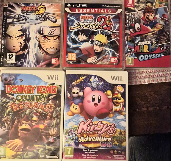 PS3 Naruto Ninja Storm 1 ja 2  ja Wii Donkey Kong