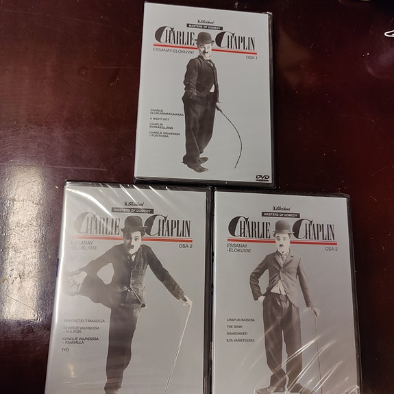 Chaplin Essanay.elokuvat osat 1-3, avaamaton,  Helsinki-Klaukkala