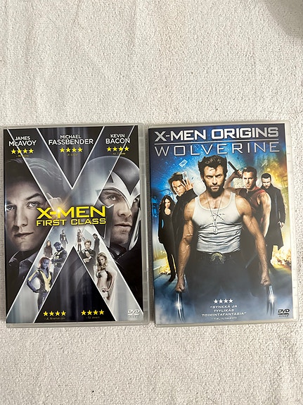 X-Men First Class ja X-Men Origins Wolverine DVD-elokuvat