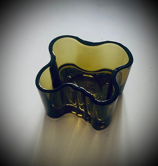Iittala Aalto Maljakko Tumma Vihreä Lasia