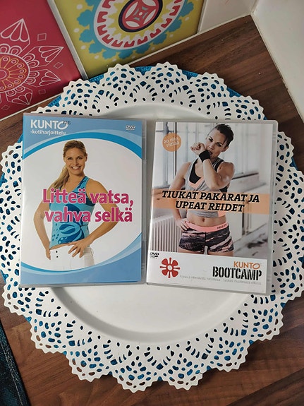 Kaksi kotitreeni DVD Litteä vatsa, vahva selkä+tiukat pakarat/upeat reidet