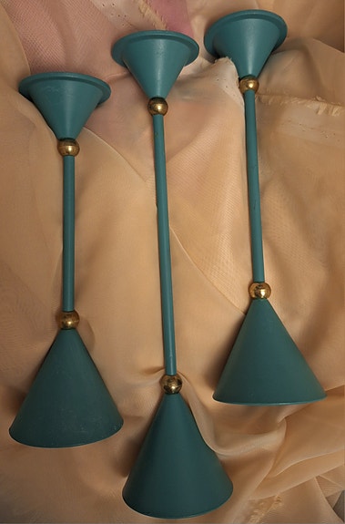 3x kynttilänjalka turkoosi design vintage