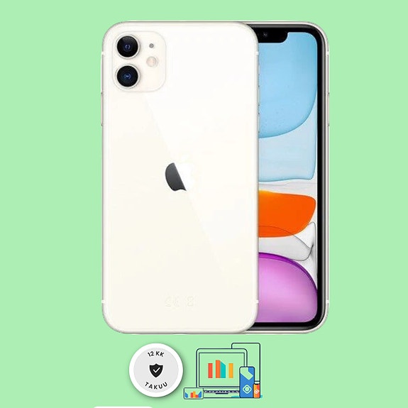iPhone 11 128GB, 100%🔋, Dual SIM +12KK Takuu!