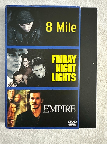 Universal DVD-elokuvasetti 8 Mile, Friday Night Lights, Empire