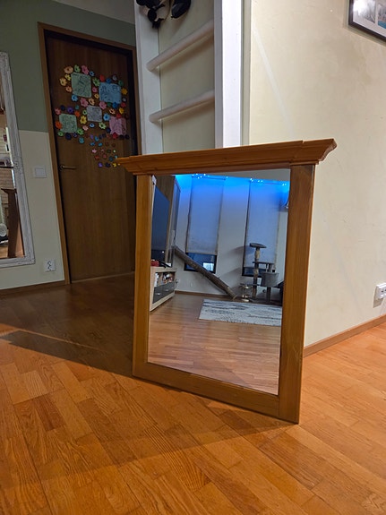 Peili puukehyksellä 60x80 cm ruskea