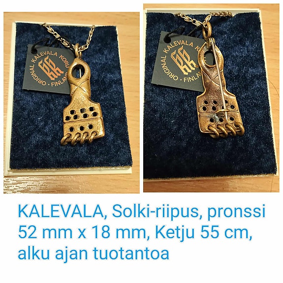 KALEVALA, solki-riipus, pronssia, vanhaa mallia, ei valmisteta enää