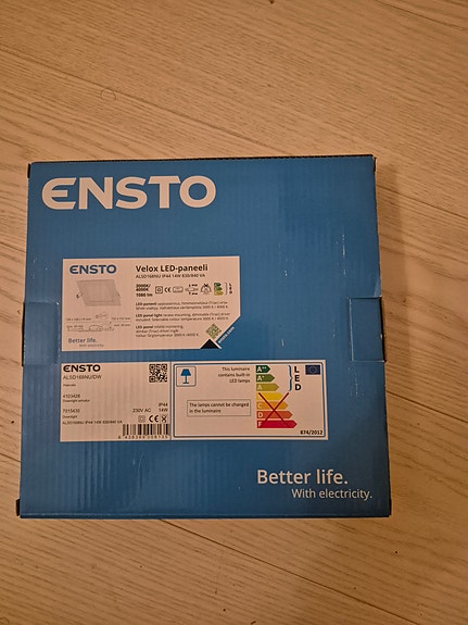 Kylpyhuoneen valo: Ensto Velox valaisin LED-paneeli 168 upotettava 14W 4000K