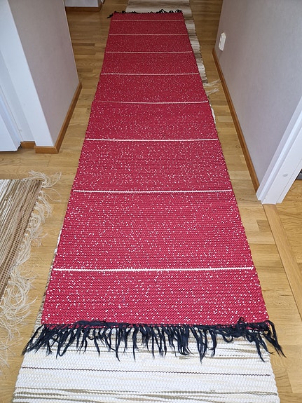 Punainen räsymatto 320x75 cm (2 kpl)