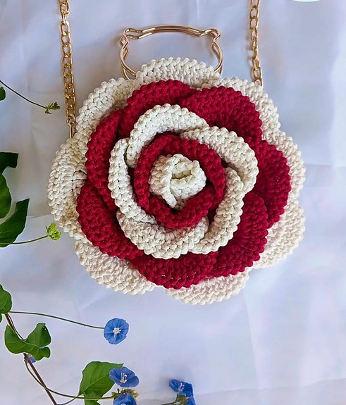 Uusi Käsintehty CROCHET Käsilaukku/virkattu laukku
