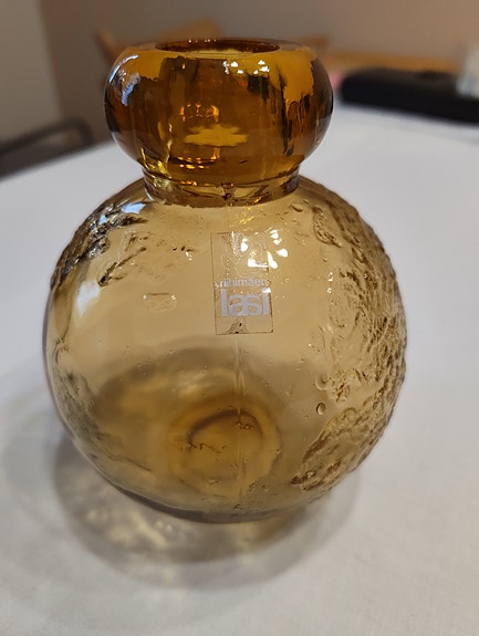 Riihimäki Tellus maljakko 160mm amber