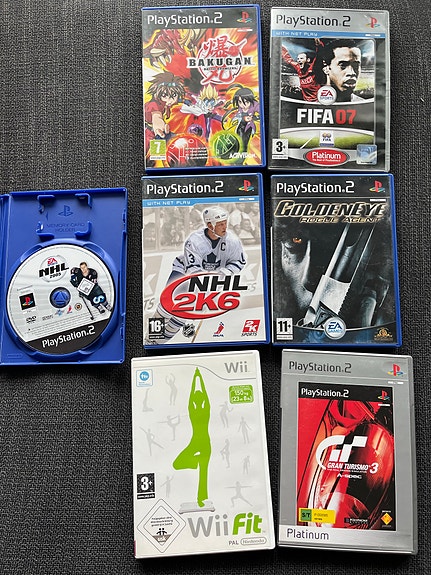PlayStation 2 ja Nintendo Wii pelit 5€/kpl