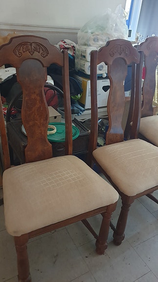 Tobia Scarpa Puu Tuolit Vaaleanruskea Kangas