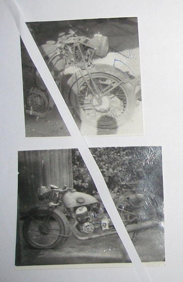Vanhat valokuvat. Triumph moottoripyörä 1938