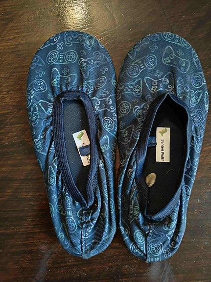 Lasten sisätossut koko 33 unisex sininen kuviollinen