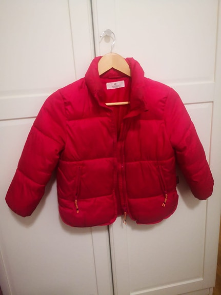Pinkki talvitakki, lämmin, koko 116, H&M