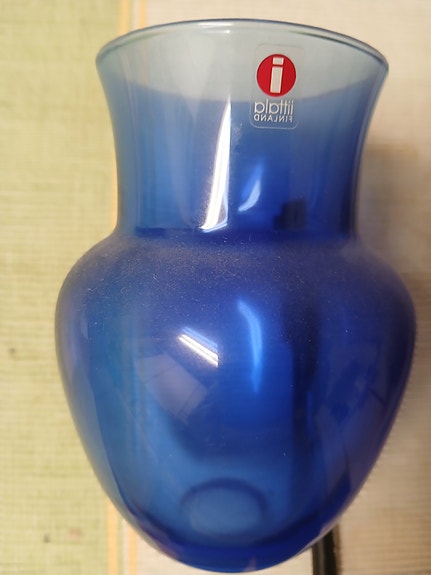 Iittala Sininen Lasi Maljakko
