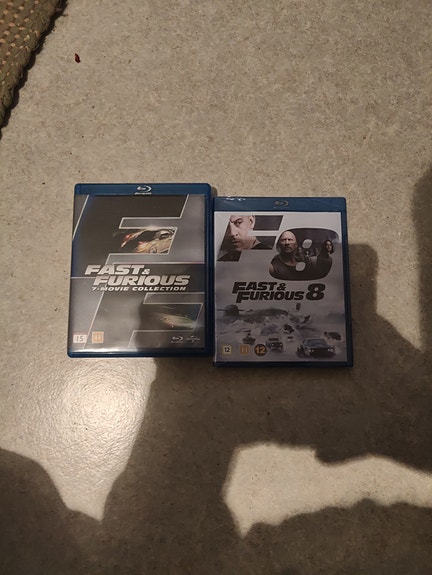 Fast and Furious 1-7 ja muoveissa oleva 8 Blu-rayt