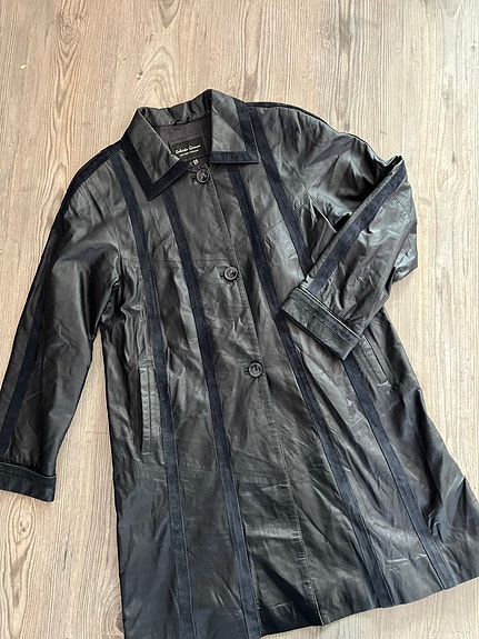 Pitkä Vintage nahkatakki 40