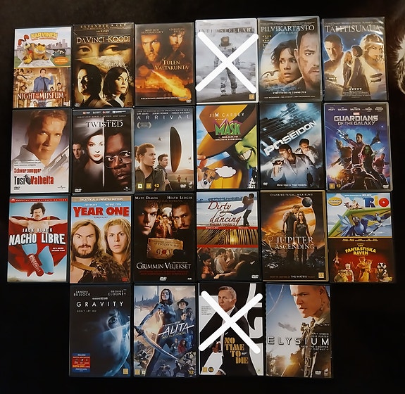 DVD-elokuvapaketti 21 kpl
