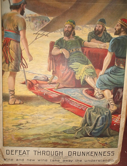 Antiikki uskonnollinen 2-puoleinen opetustaulu englanniksi 1910-luku nro 2