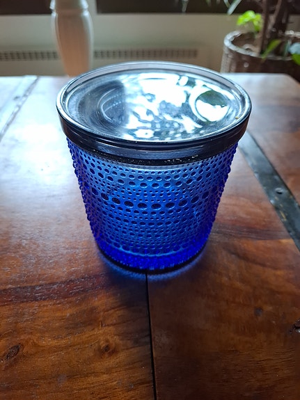 Iittala Kastehelmi Lasipurkki Sininen