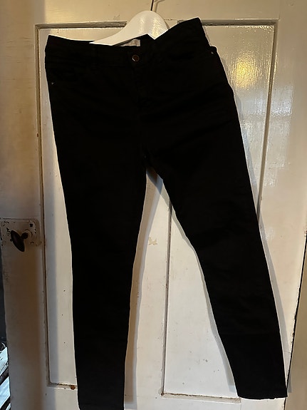 Zara Z1975 Denim Housut Musta Naisten Koko 38