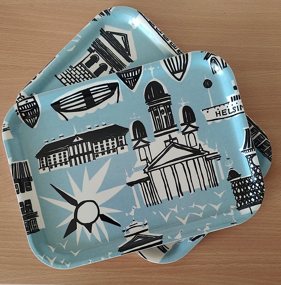 Marimekon Helsinki vaneritarjottimet 27 x 20 cm (2 kpl)